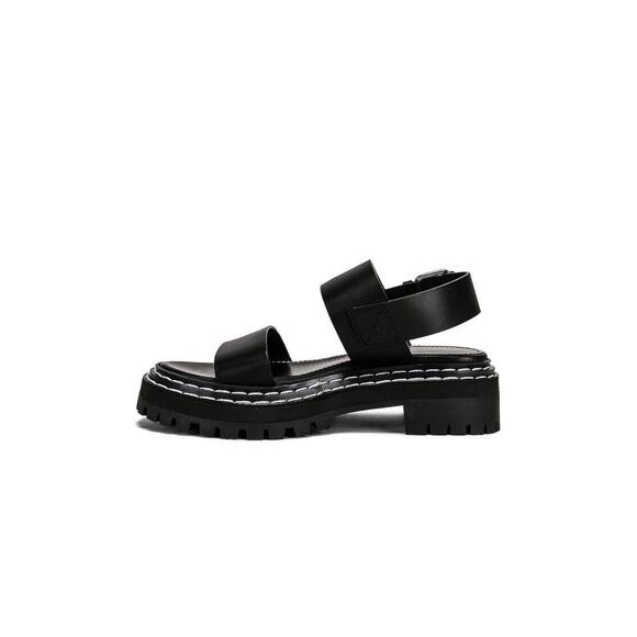 Proenza Schouler Sandals Womens 8.5 Black Platform Chunky Lug Sole Strap 39 - Picture 1 of 9